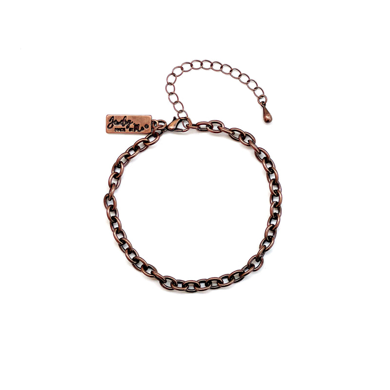 Copper Oval Cable 7" Bracelet Chain