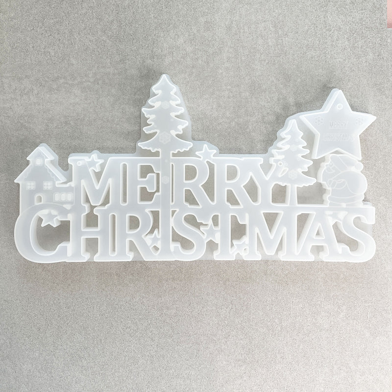 MERRY CHRISTMAS Sign Silicone Mold