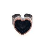 Copper Heart Deep Closed Bezel Ring