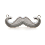 Silver Mustache Deep Closed Bezel Pendent
