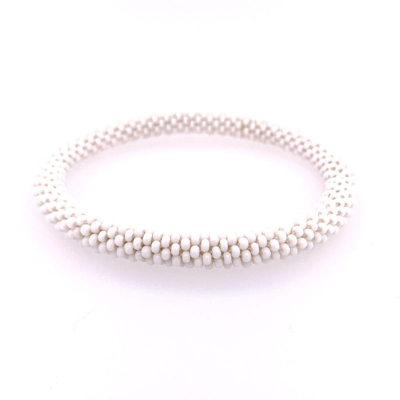 Solid White Seed Bead Bracelet