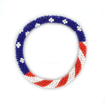 Flag Pattern Seed Bead Bracelet