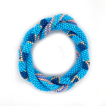 Blue Stripe Seed Bead Bracelet Combo 3pc