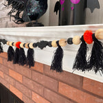 Wood Beads and Tassels Halloween Garland 6ft
