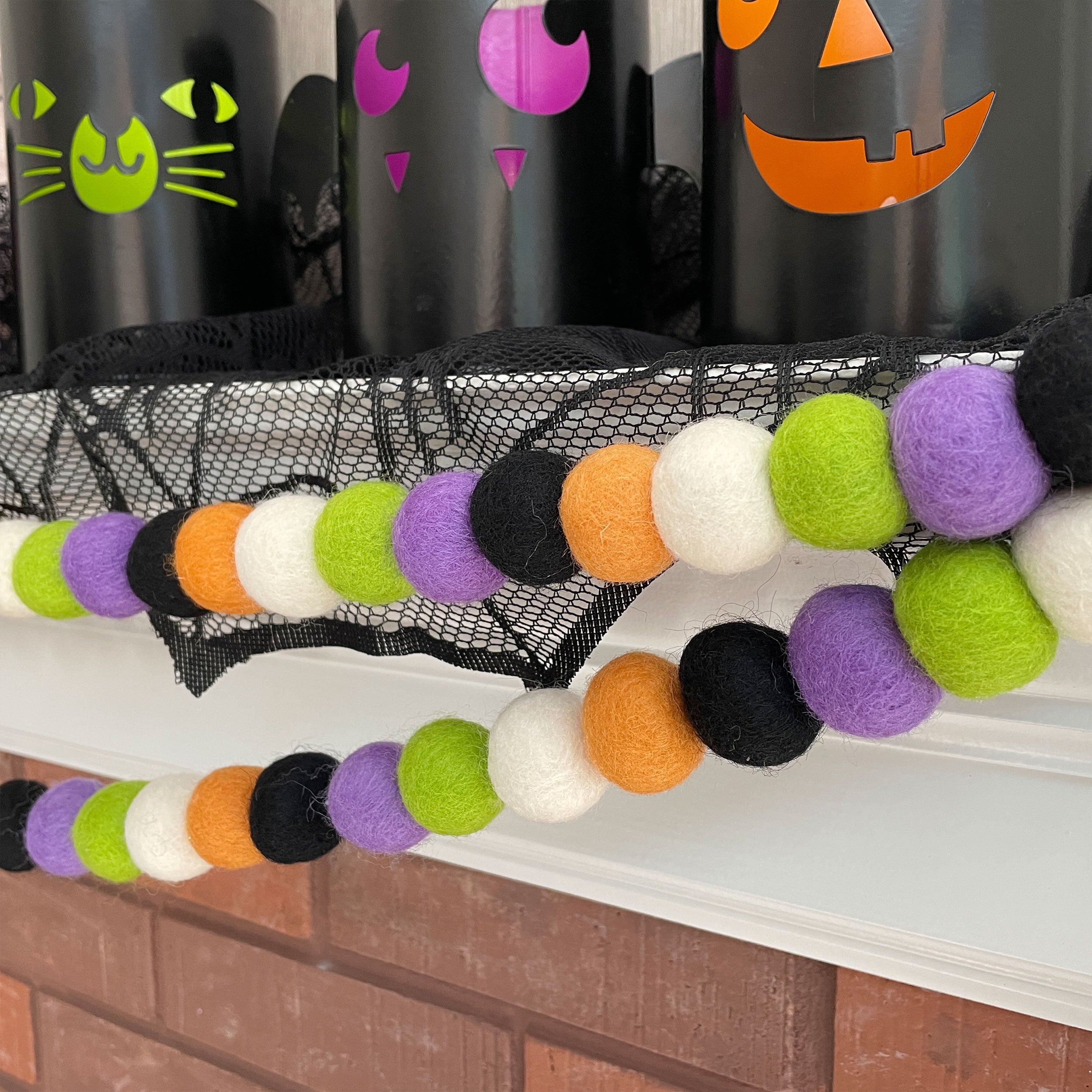 Halloween Glitterville - one hundred 80 orders degrees 6’ felt garland bundle of 3 NWT