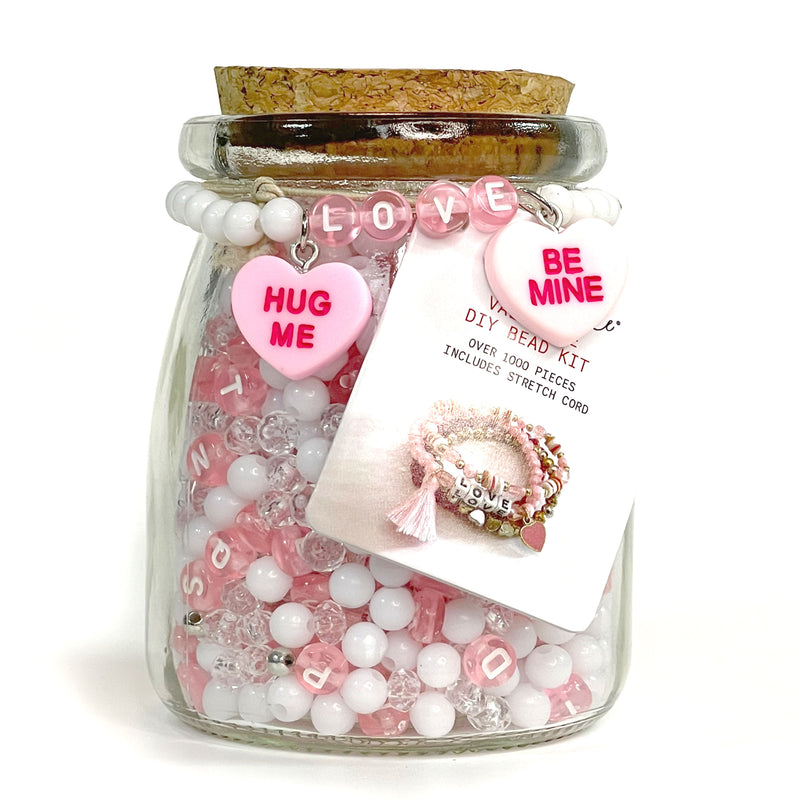 Valentine LOVE Convo Hearts Jar DIY Bead Kit