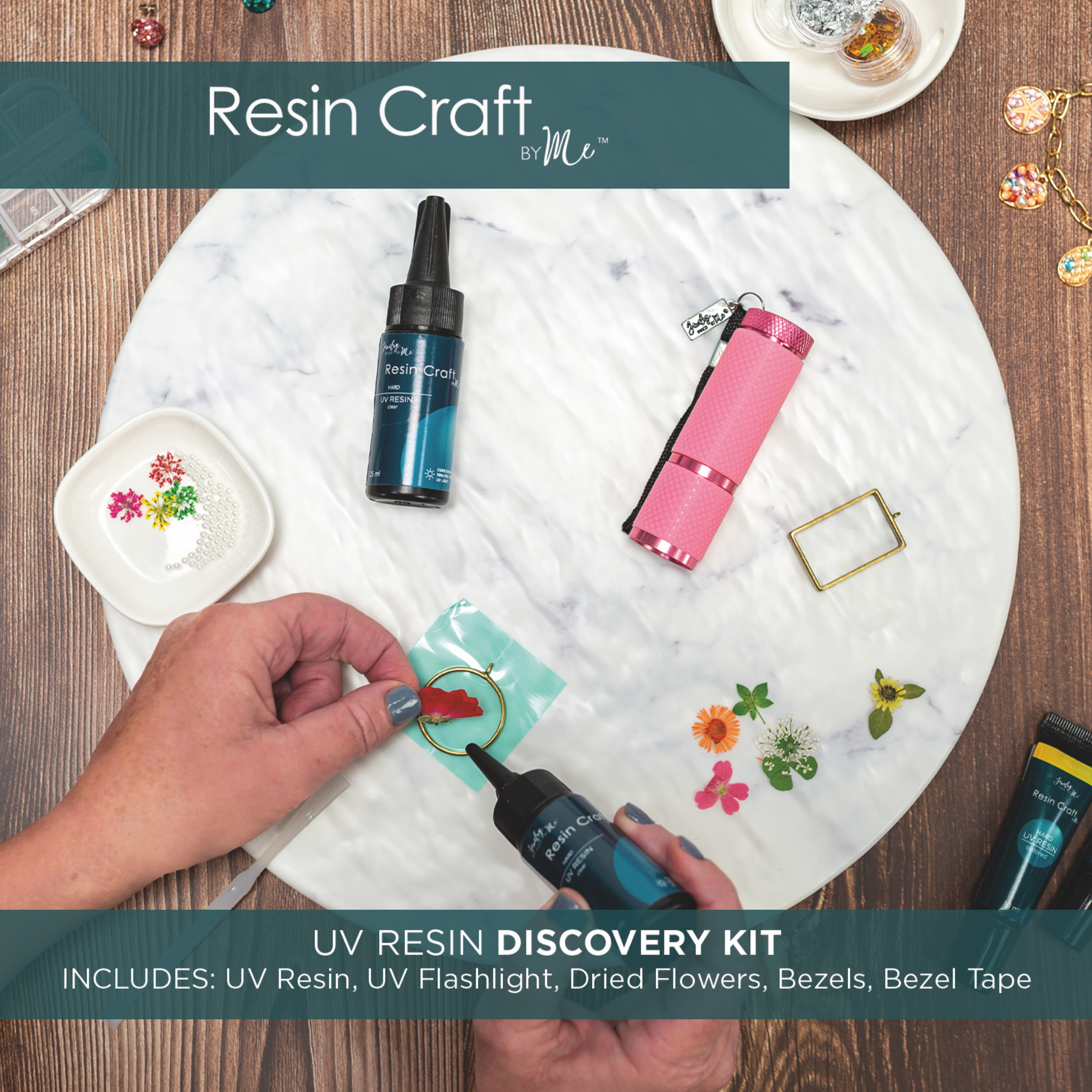 UV Resin Discovery Kit  Everything Included to Make 3 Flower Pendants –  Jewelry Made by Me