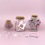 White & Pink Heart Bead Jar