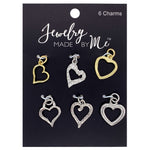 Classic Heart Charms 6pc