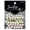Glass Pearl Beads, White/Ivory/Pink 45pc