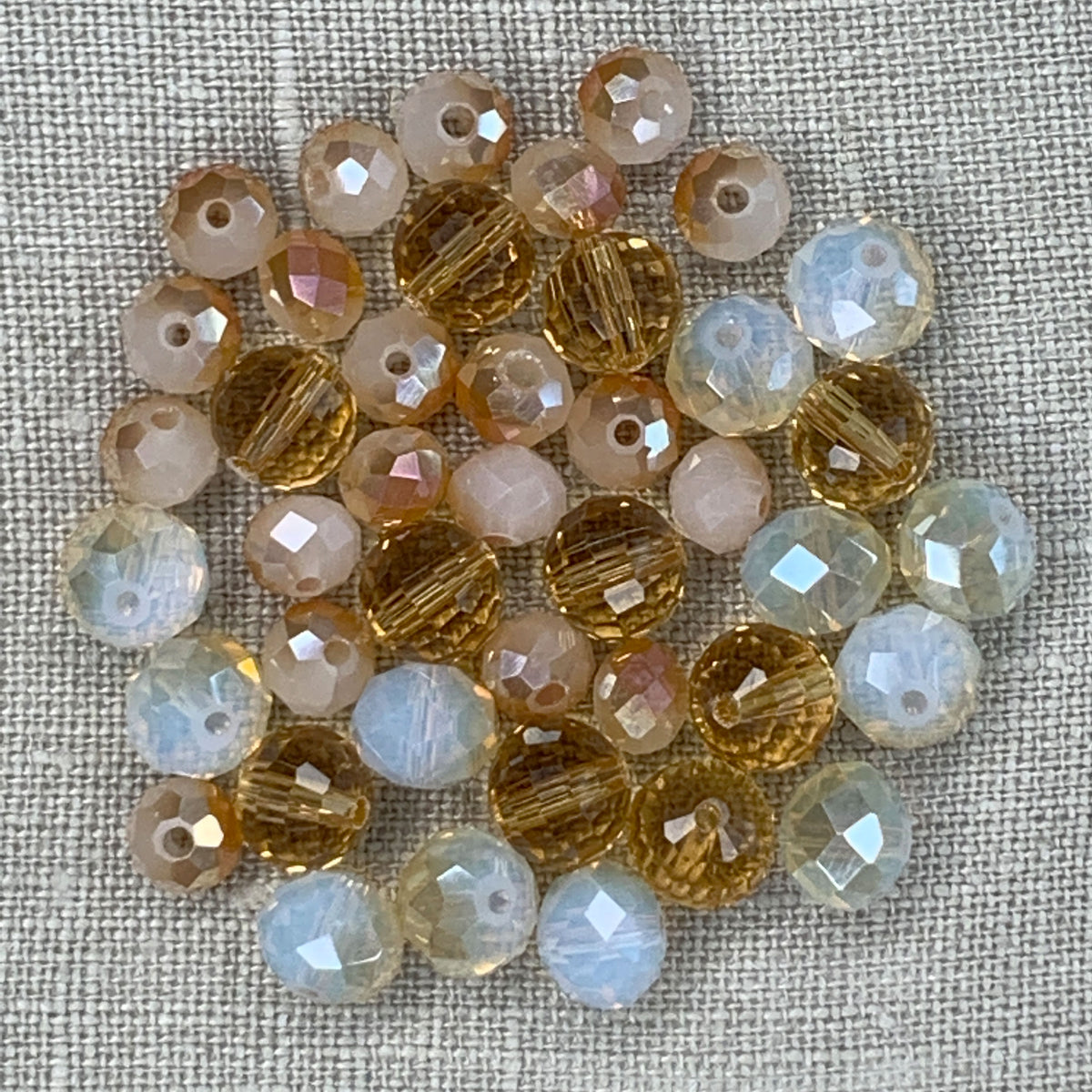 Coral, Ivory and Tan Beads 42pc