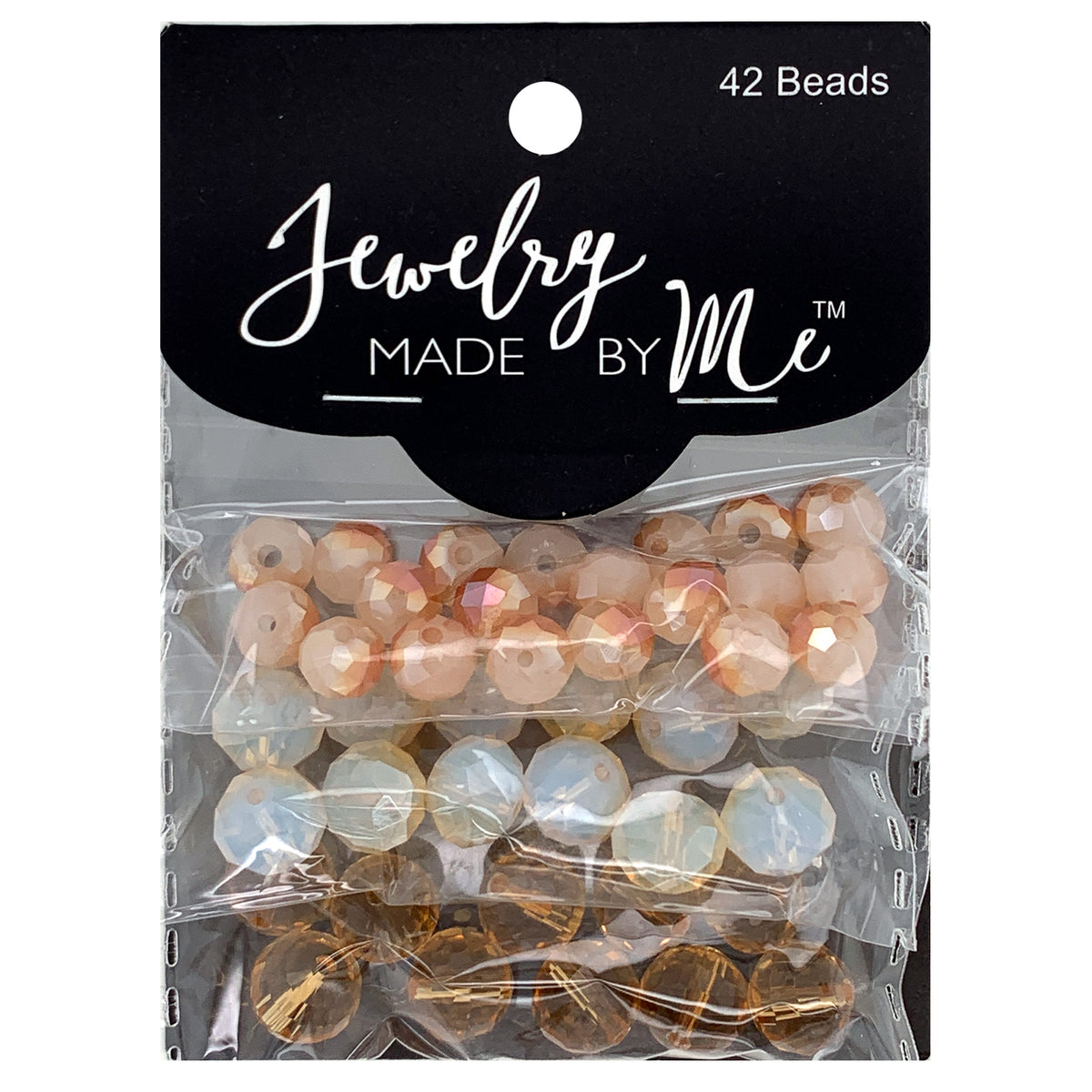 Coral, Ivory and Tan Beads 42pc